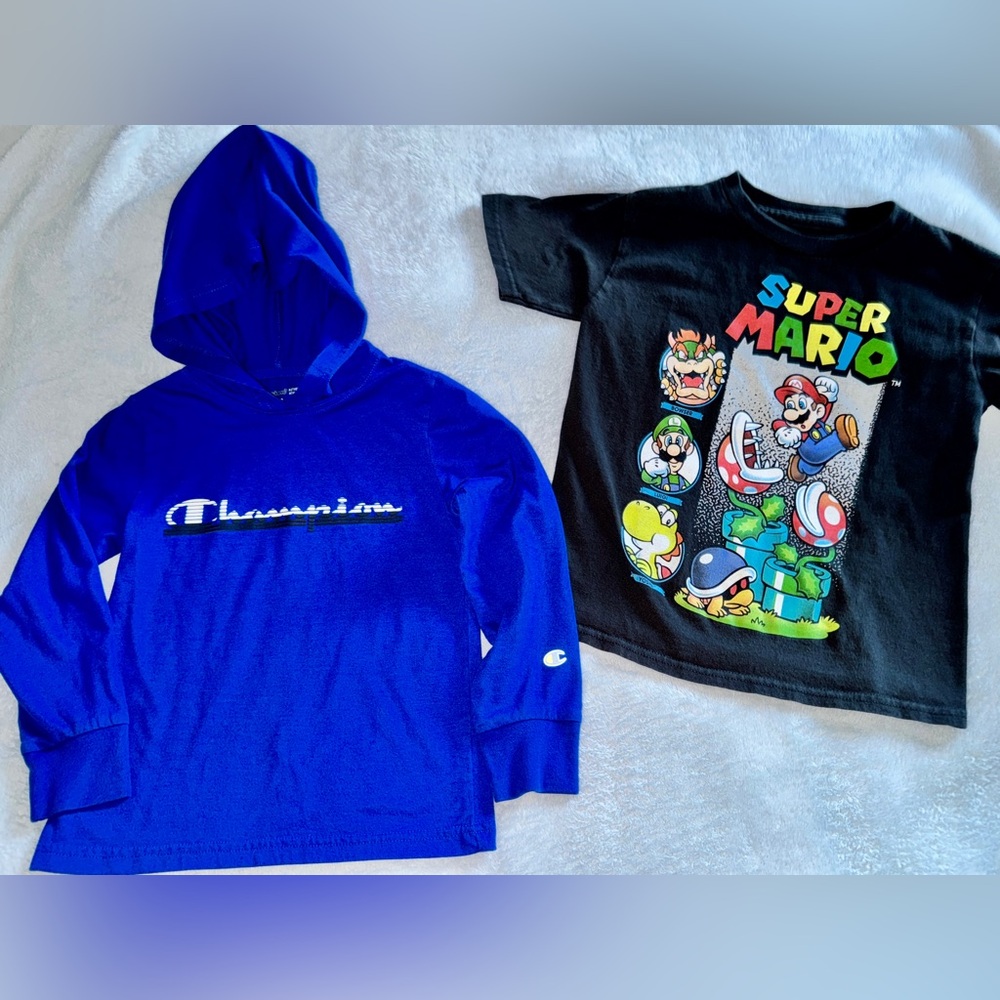 Nintendo Super Mario Tee & Blue Hooded Long Sleeve Set